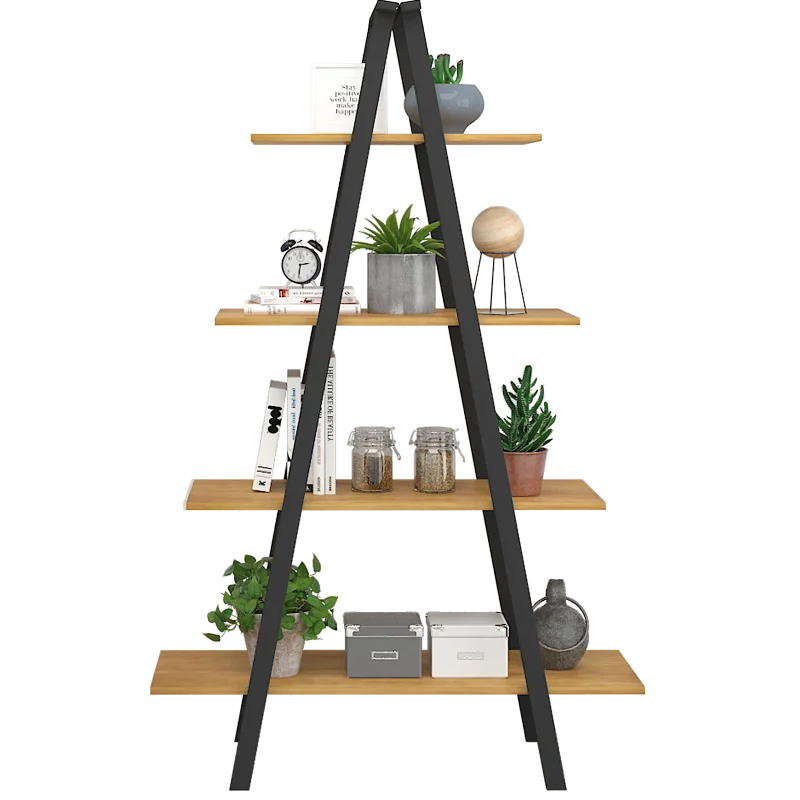 

Free Sample 4 Tiers Rustic Metal and Wood Shelf Standing Rack