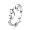 Wholesale 925 Sterling Silver Jewelry High Polishing Animal Fox Adjustable Rings for Women