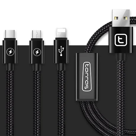 

TORRAS mobile phone 1M Nylon Braided Data USB Cable for iphone 7 8 x xr xs max, N/a
