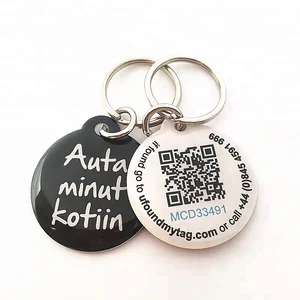 Image of High quality custom printing aluminum pet collar metal qr code pet tag