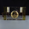 Custom 3D Laser Engraving Logo Transparent Mechanical Office Desk Crystal Clock