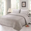 Solid Color Washed Microfiber Dot Quilting Bedspread Quilt Set