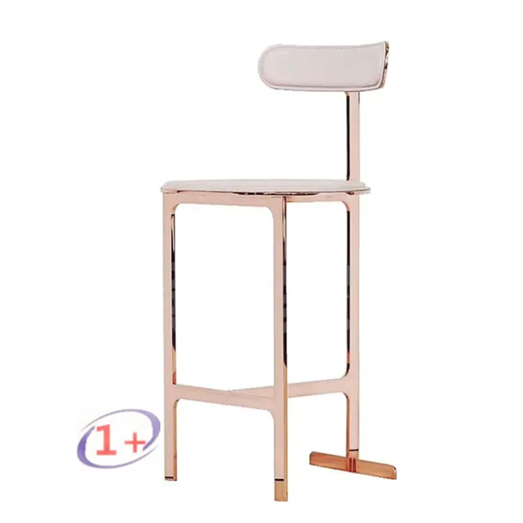 white and rose gold stool