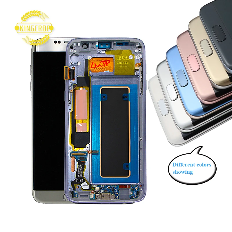 

Wholesale Price Original For Samsung S7 edge lcd for samsung galaxy s7 edge display screen digitizer assembly+frame, Black/white/gold/silver/pink/blue