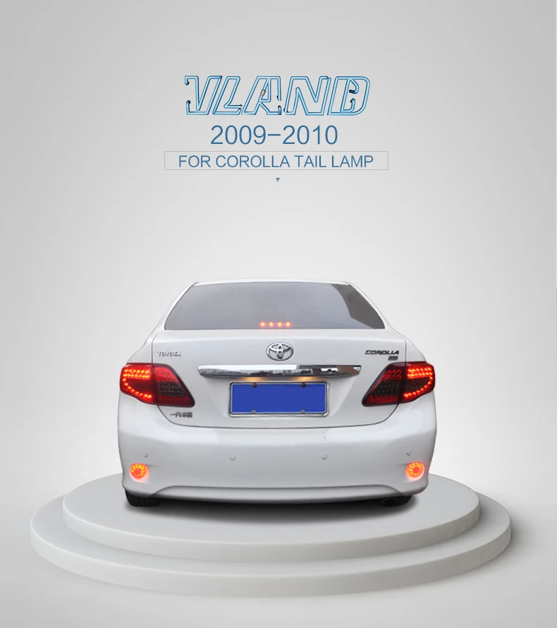 VLAND Manufacturer car accessories for car tail lamp for Corolla LED taillight 2007-2009 with LED drl