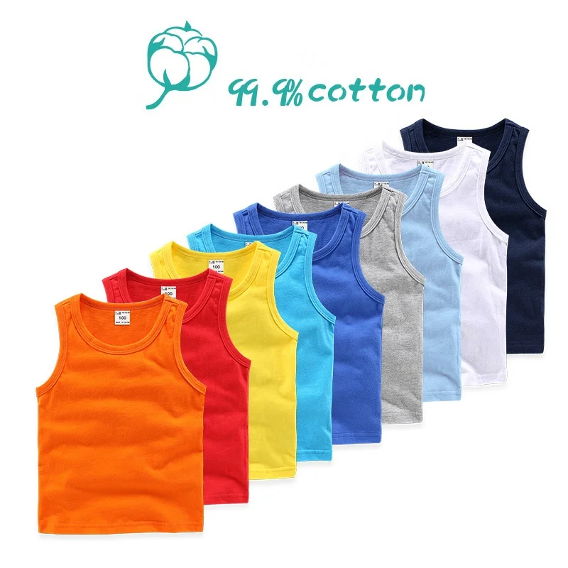 

High quality wholesale OEM custom cotton kids vests baby boy girl tank tops, Picture