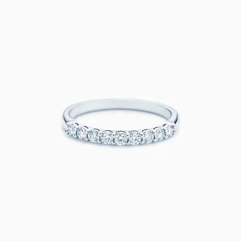 

14k White Gold Round Channel-set Diamond Single Row Wedding Band Anniversary Ring