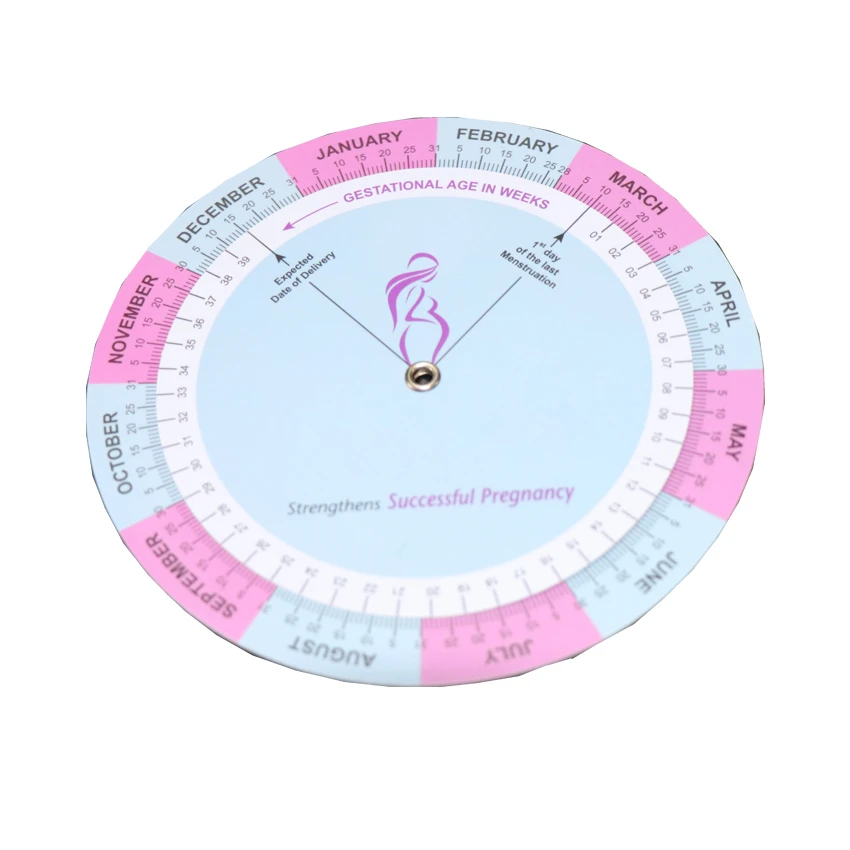 Pregnancy due date calculator gestational age in weeks BMI Wheel. 