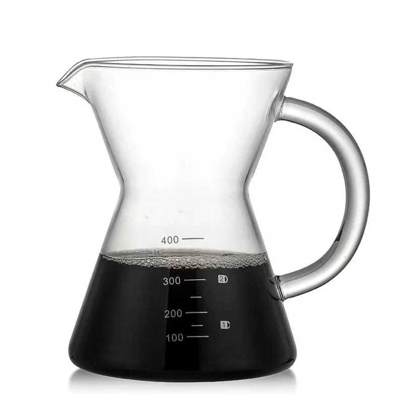 

Hand drip borosilicate glass pour over coffee maker/ pot with filter