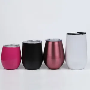 Image of Amazon Hot Selling 9oz 12 oz 16oz Thermal Double Wall Vacuum Insulated Travel Gold Wine Tumbler Cups for Coffee Tea