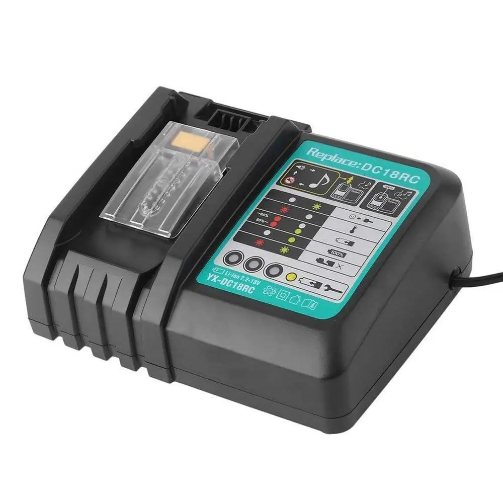 Get Quotations · Makita 18v Battery Charger LAYOPO DC18RC with Instruction  Manual Built-in Music Reminder Cooling Fan