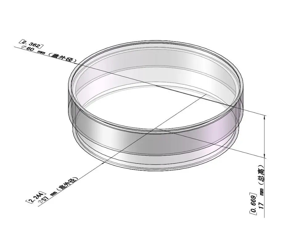 
60 mm biotech lab culture dish in plastic round lab petri dishes 