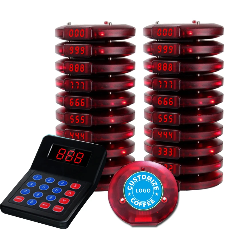 

Artom Wireless waiter coaster pager paging system for fasfood restaurant cafe queue management vibrating device