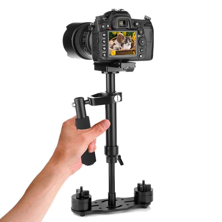 

Aluminum 3 Axis Handheld Dslr Camera Gimbal Stabilizer For Ni kon And Iphone, Silver and red