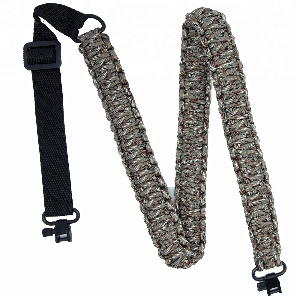 

Hunting Tactical Rifle Strap With 1 Swivels Wide Camo Adjustable Paracord Gun Sling Belt