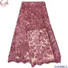 Excellent peach French Net Lace fabric chowleedee hot sale French tulle Material Net Lace for party dress