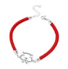 HL050L 2019 New S925 Silver Red Rope Luck Bracelet Animal Year Pig Feng Shui Bracelet