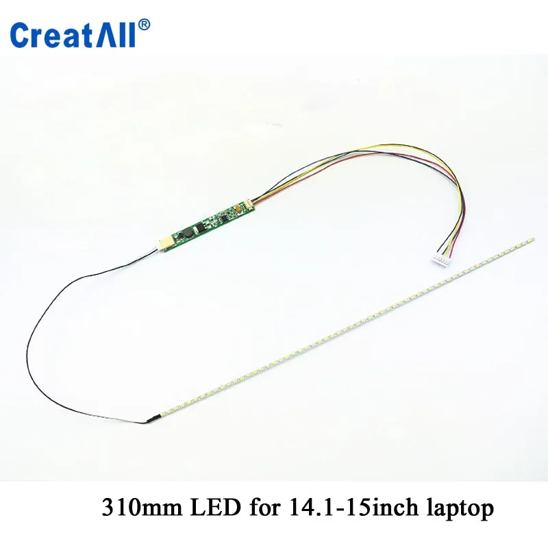 led laptop backlight strip kit 14.1-15'inch 310mm Adjustable brightness ,Update laptop ccfl lcd to led panel screen