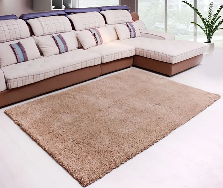 Polyester Anti Slip Shaggy Floor Rug / Antislip Purple 9x12 Shag Area