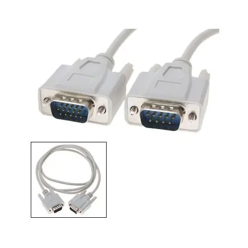 TOOGOO(R) 1.3m VGA Hd15 Male to Db9 Pin Male Adapter Cable (White)
