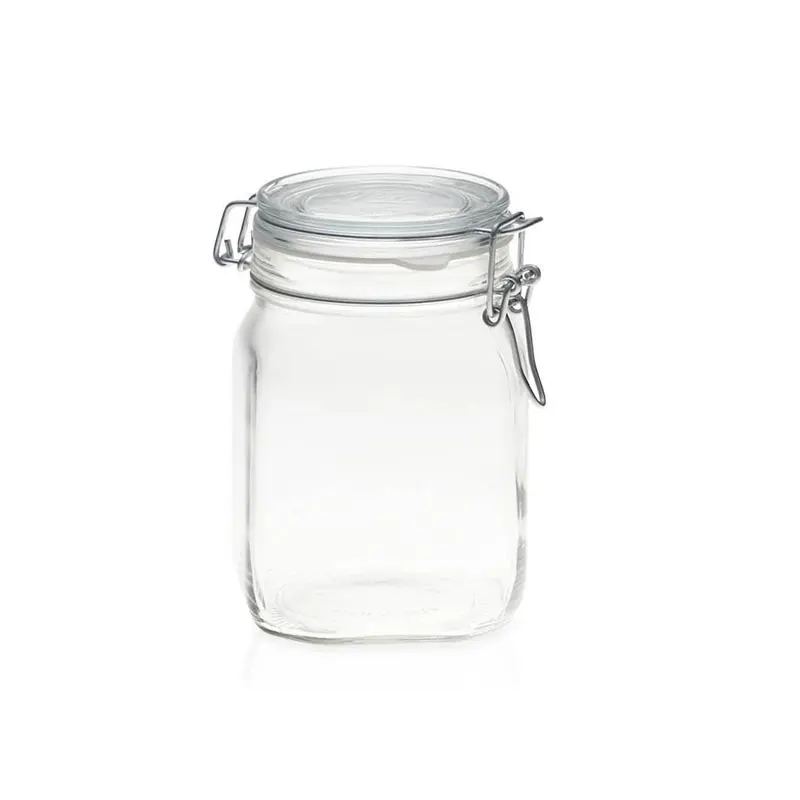 

Customized Square Food Glass Container Storage Bottles & Jars Cover Customized Logo Free Transparent Idea Plastic Lids 250ml