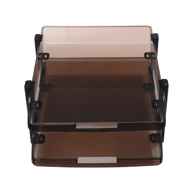 
US-5022 Folding Office File Tray 2 Layers Plastic Letter Organizer Desktop Paper Sorter 