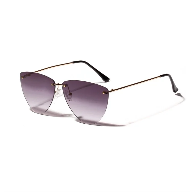

Frameless Candy Color Beauty Cat Eye Big Frame Retro Sunglasses Women