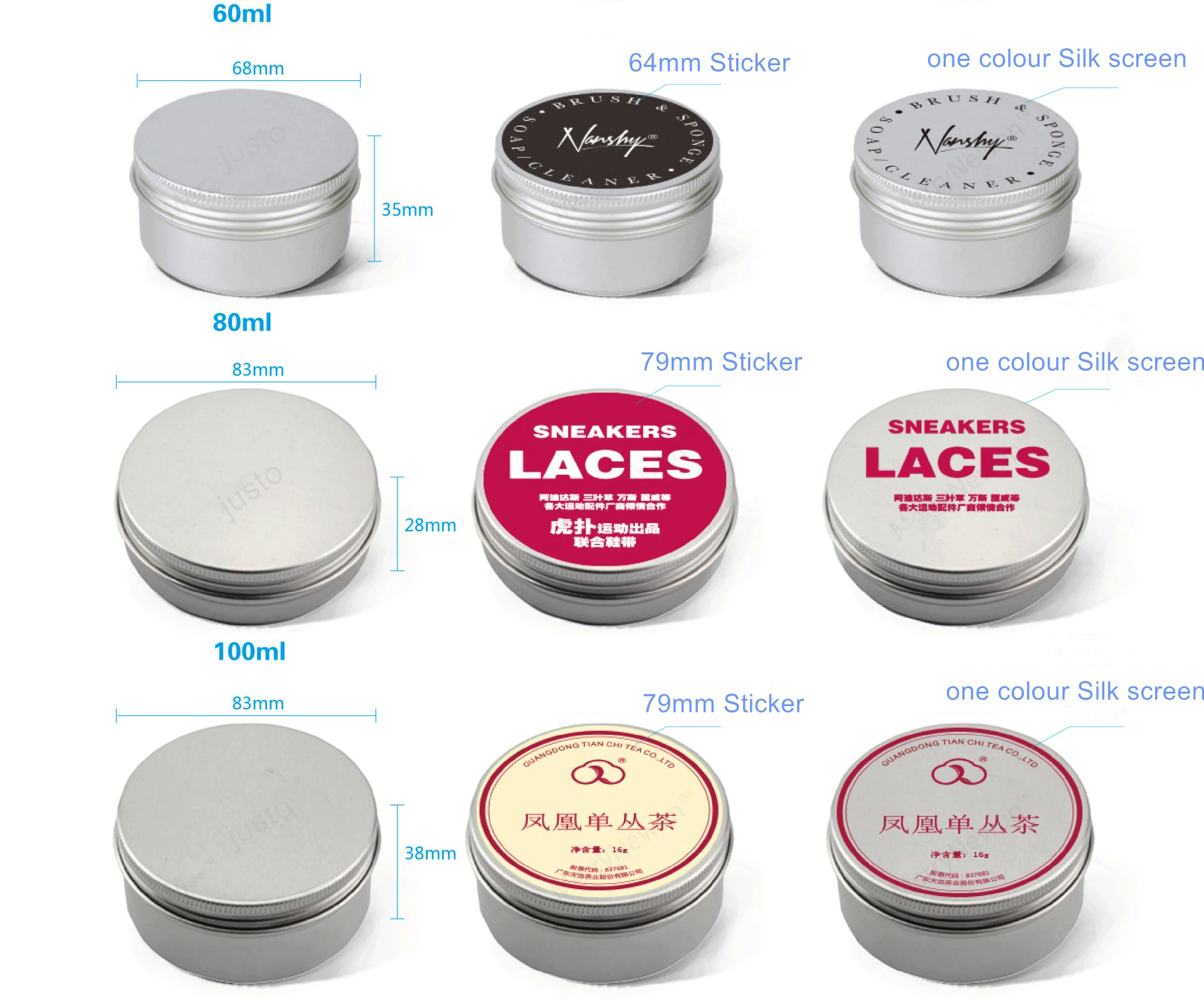 120ml Luxury Black Round Aluminum Tin Cans 4oz Round Metal Tin