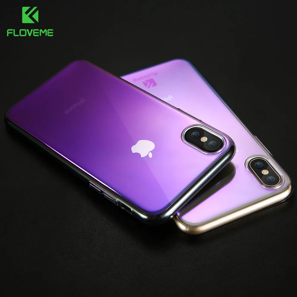 

FLOVEME Free Shipping Glaze Back Cover for iPhone X XR XS Max 6 7 8 Plus Hard PC colorful mobile phone case, Blue/purple/pink/red