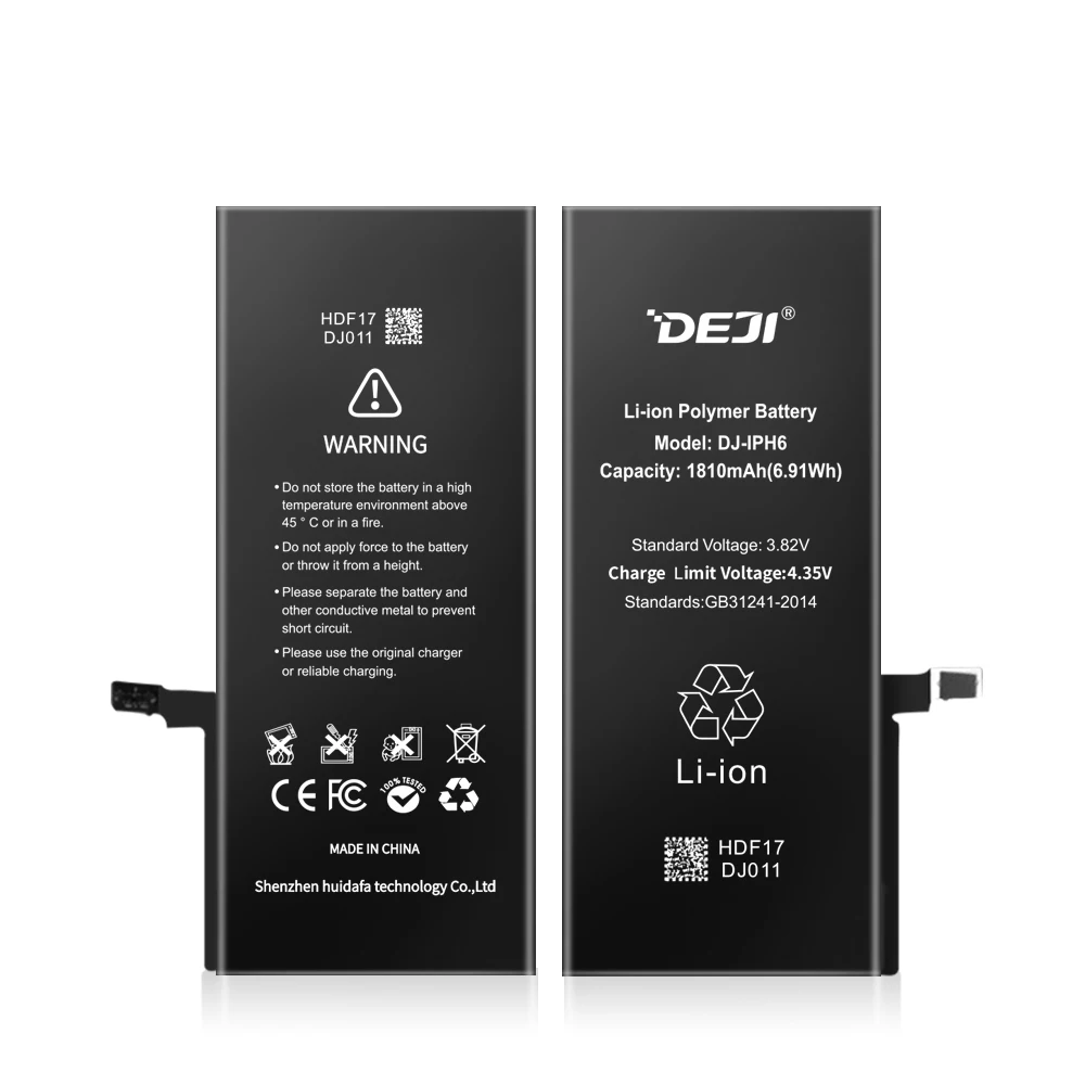 

best quality DEJI internal shenzhen lithium battery for phone 6