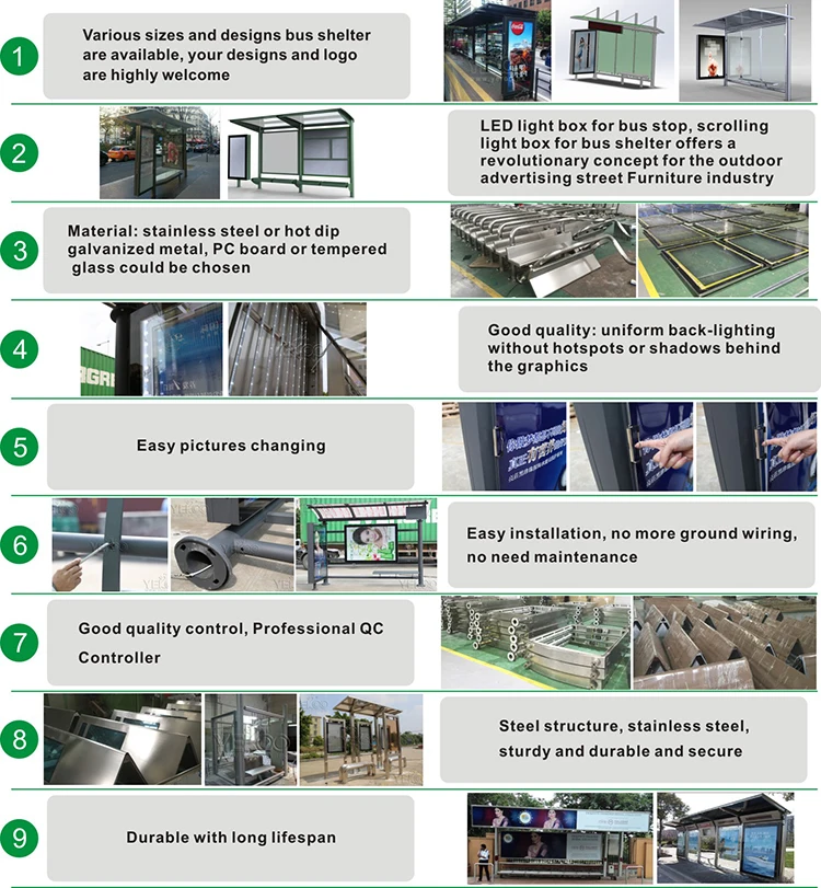 Modern metal bus stop shelters design