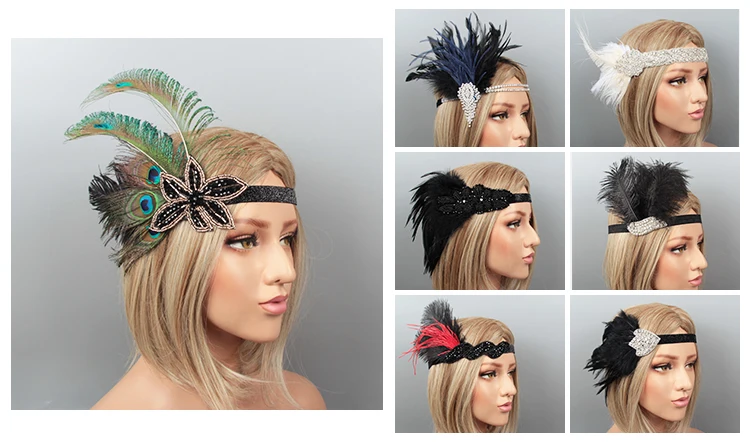 peacock feather headband