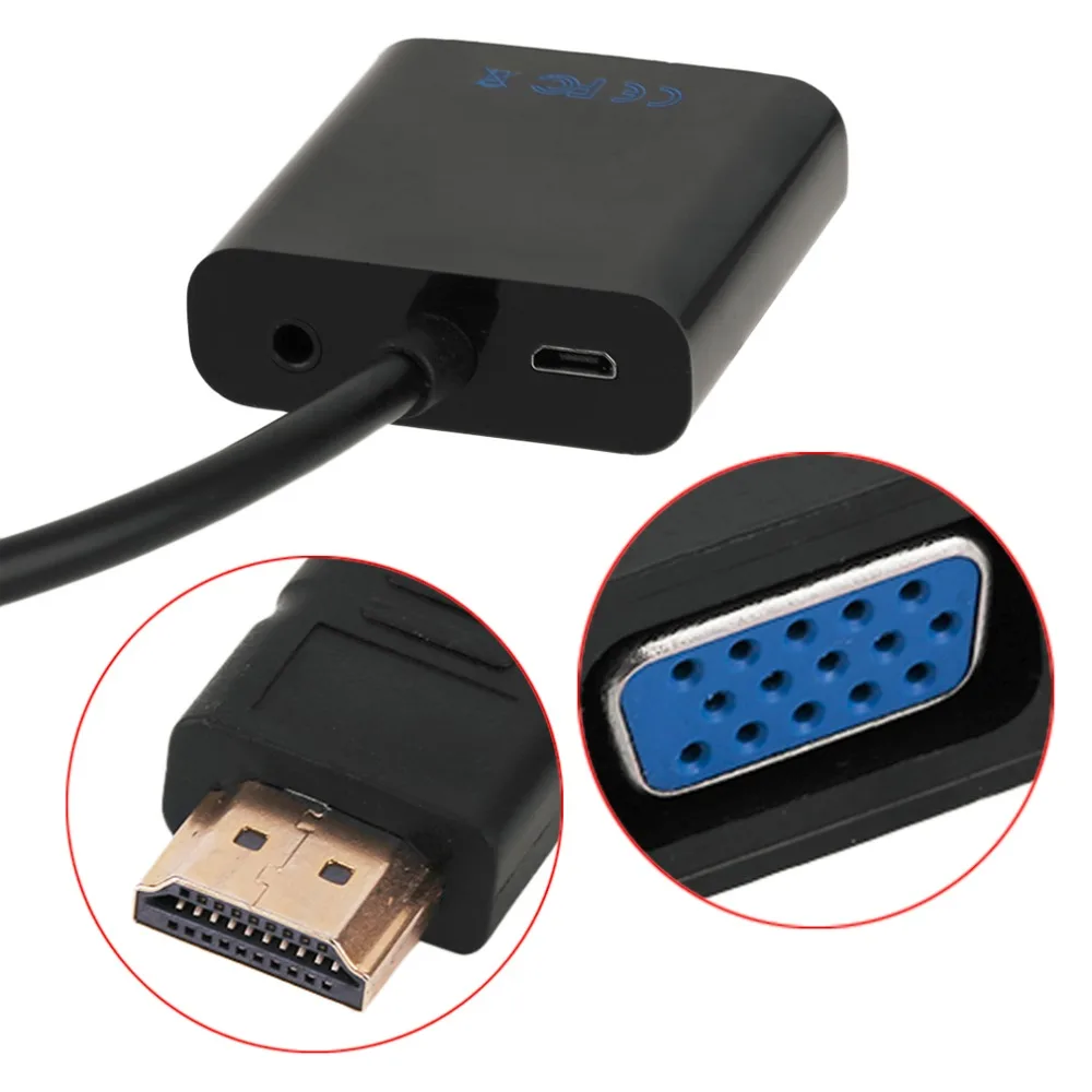 High Quality Hdmi To Vga Adapter With Audio And Usb Power Support Hd