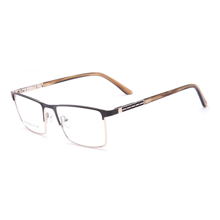 

Wholesale Classic Fashion Gentleman Stainless Metal Eyeglasses Optical Frame, Black.brown.blue.gun