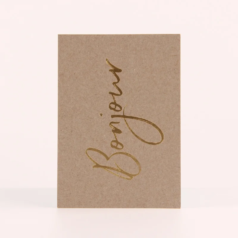 
Exquisite Design Art Kraft Paper Wedding Gift Greeting Custom Cards With Gold Foil 