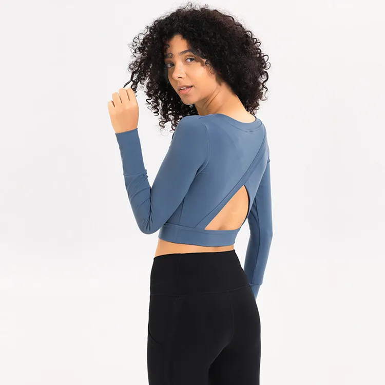 long sleeve crop top sport