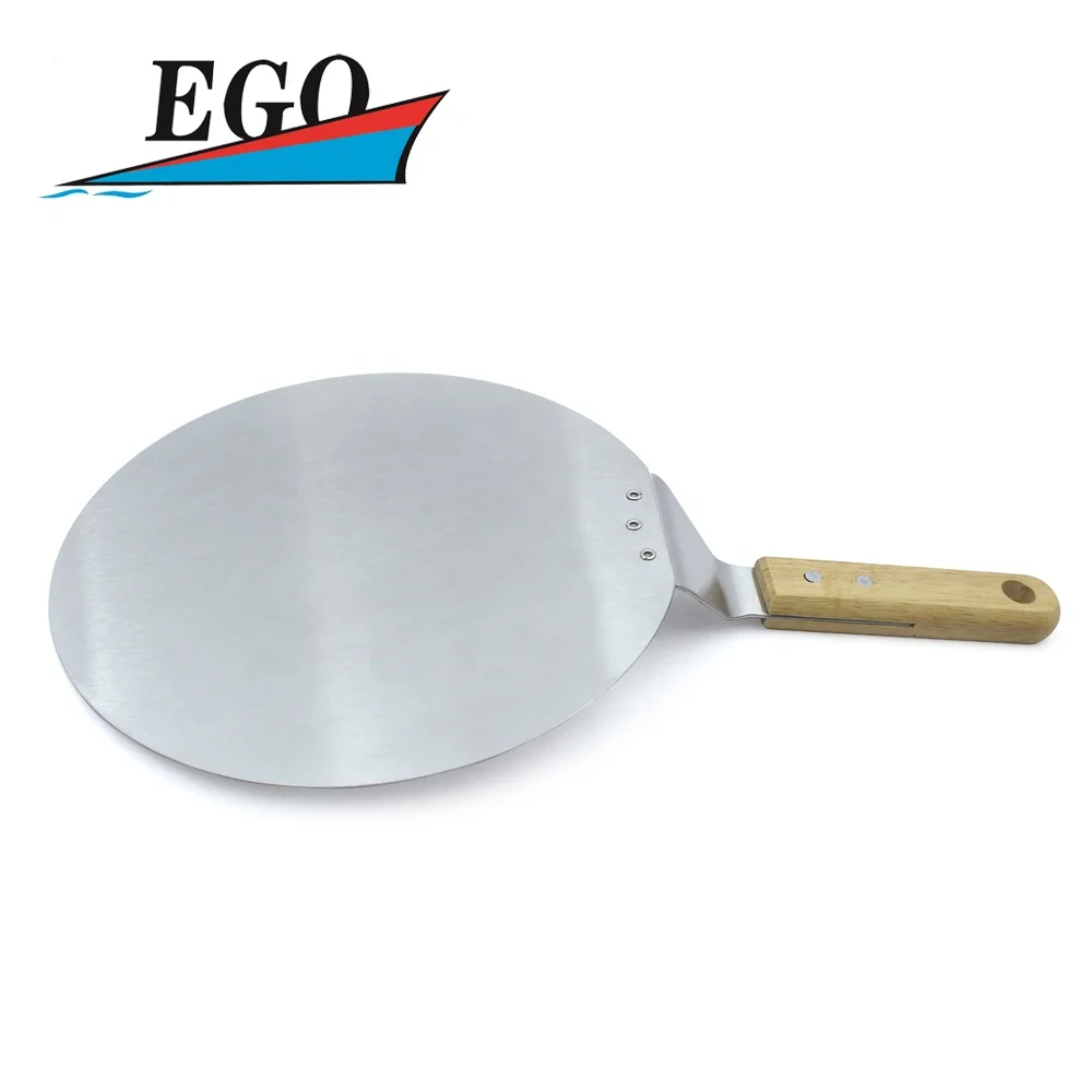 
10 inch wood handle Stainless steel pizza shovel pizza peel pizza turner 