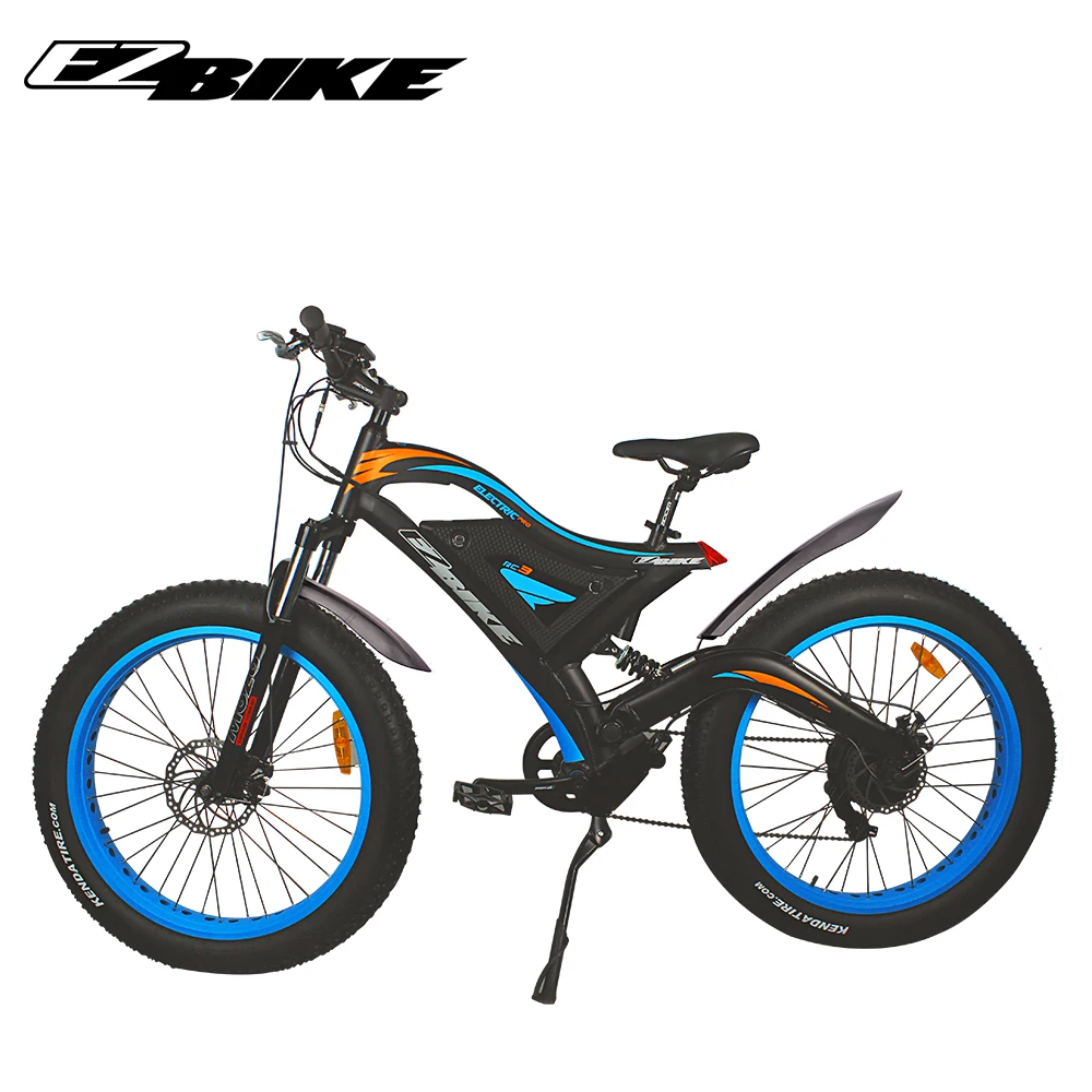 

Chinese big power full suspension 48v 500w fat tire mountain ebike for sale, N/a