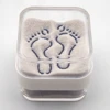 square shape beach sand shell ocean footprint pattern clear blank glass paperweight