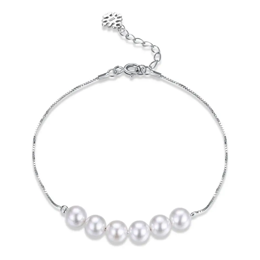 

Trendy 925 Sterling Silver Fresh Water Pearl Bracelets for Women