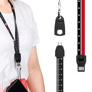 Portable Data Ruler Necklace Charging Cable Lanyard