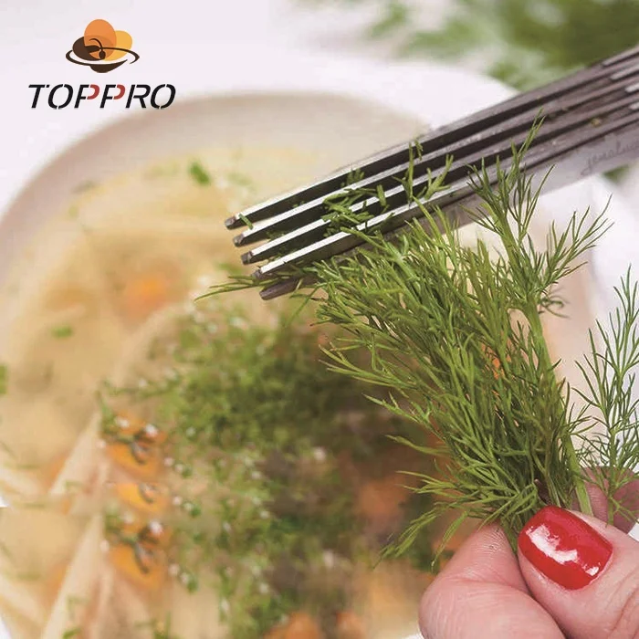 
Home stainless steel 5 blade kitchen scissors multifunction professional laser kitchen herb scissors shears 