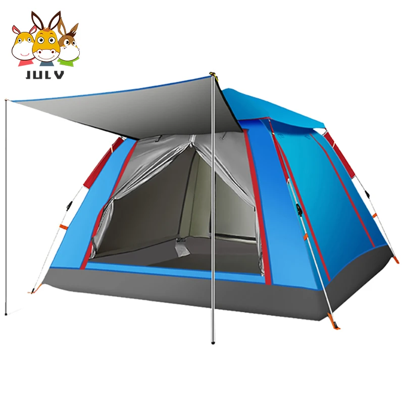 4-person Outdoor Waterproof Four Season Tent Camp Family Camping Tent with Mosquito Screen Door and Window