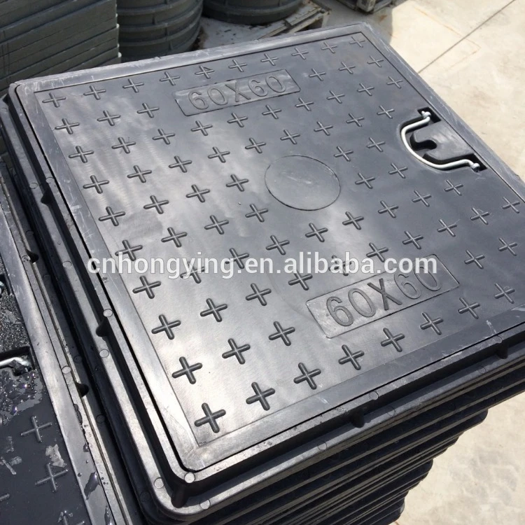 
600x600 fiberglass square manhole cover with handle 