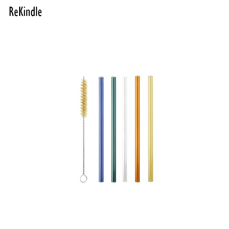 

Rikang custom glass straw drink glass straw, Customized color