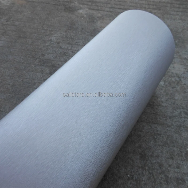 

Silver Brushed Aluminum Vinyl Wrap Film Bubble Free For Car Phone Sticker 1.52m*30m