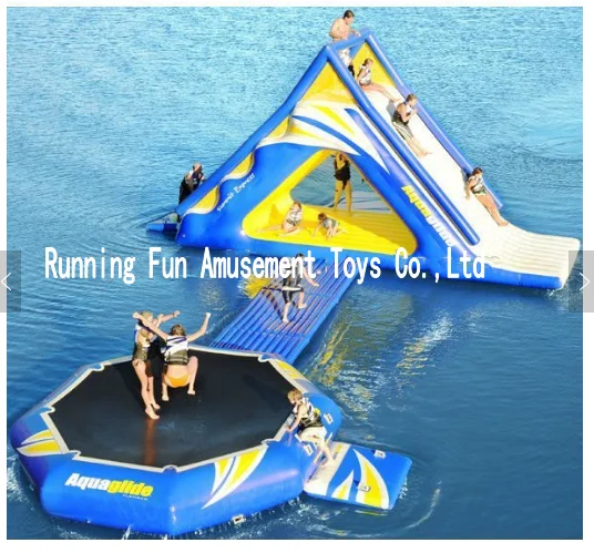 

2021 Custom Logo Inflatable Combo Floating Slide Water Blob Water Trampoline for Adults, Red,white,yellow,black,customized