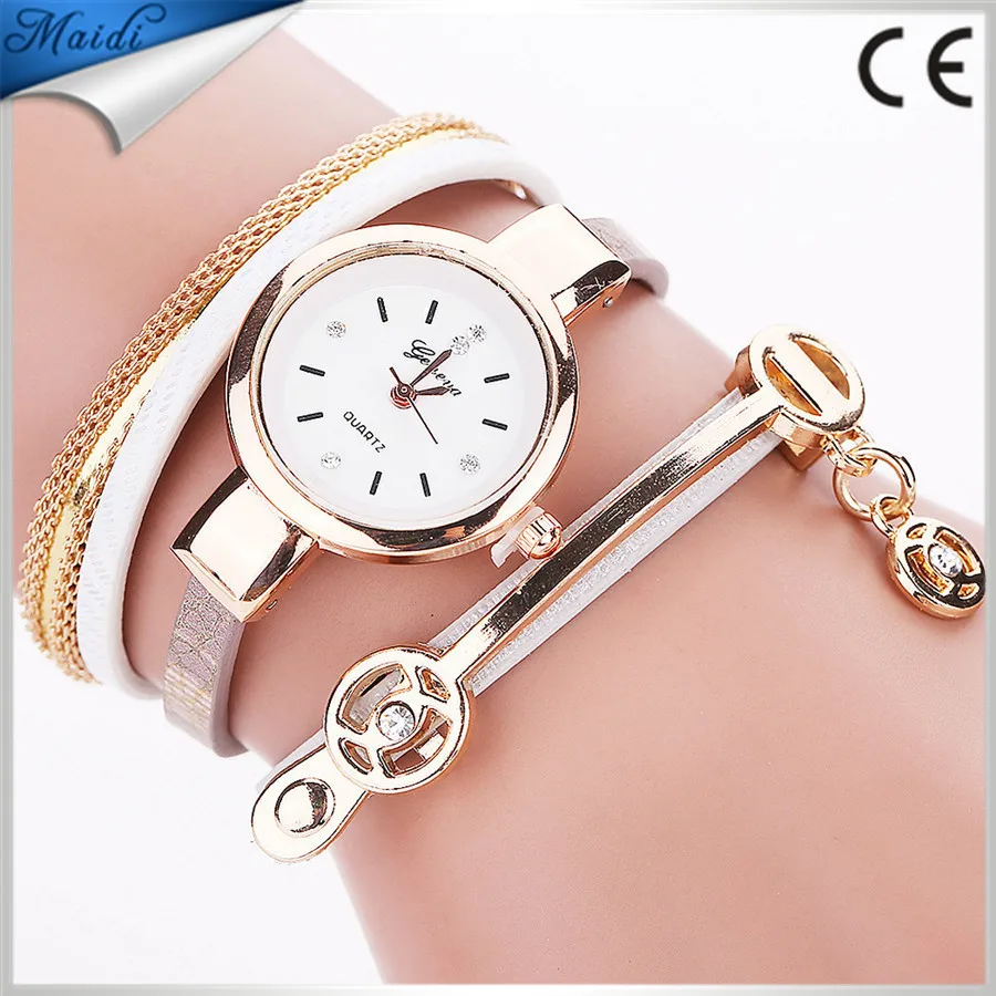 

Free Shipping 2017 Fashion Women Leather Dress Wrap Bracelet Quartz Watches Luxury Wristwatches WW117, 10 different colors as picture