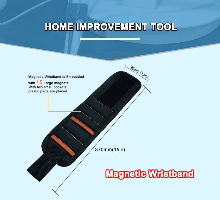 magnetic wristband for holiding screw
