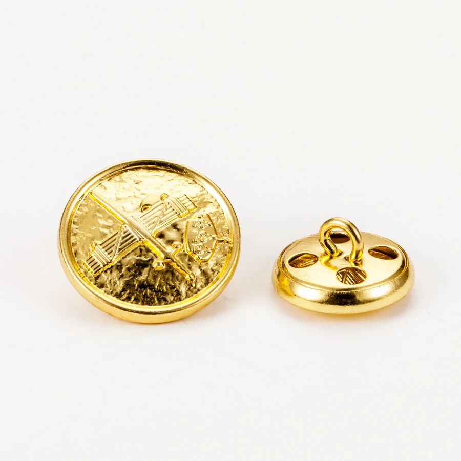 

Custom golden plating Anchor logo Metal Shank Button for sewing, Customized